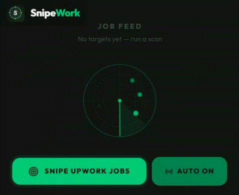 SnipeWork auto-scanning Upwork jobs in real-time